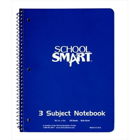 School Smart School Smart 085421 8.5 x 11 In. Sulphite 3-Hole Punched Non-Perforated Spiralbound Notebook; White; 100 Sheets 85421